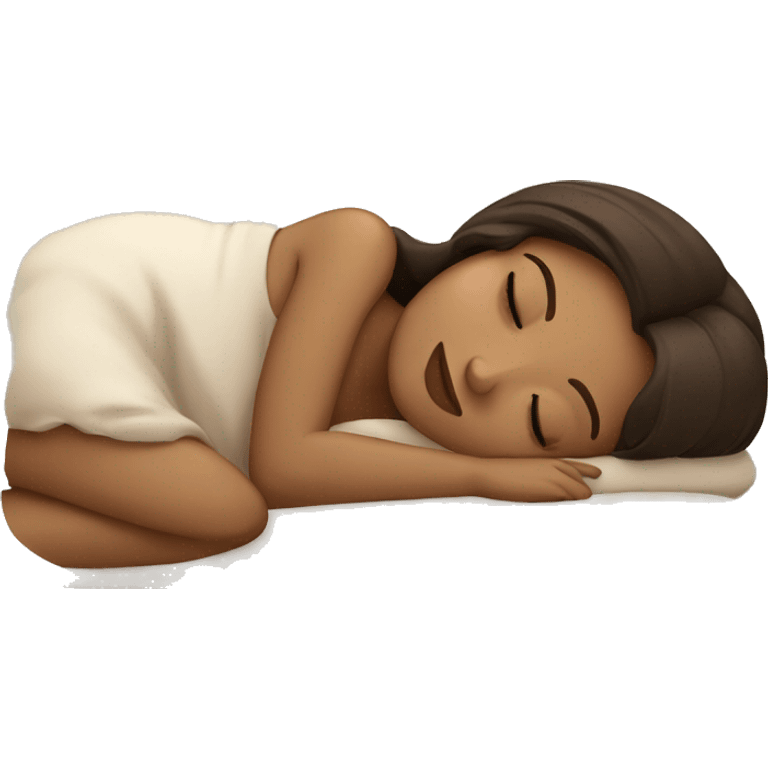 brunette girl sleeping cozy emoji