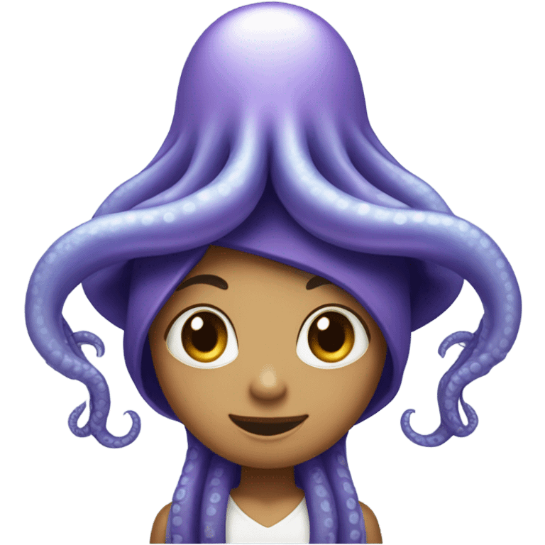 Girl wearing a squid emoji