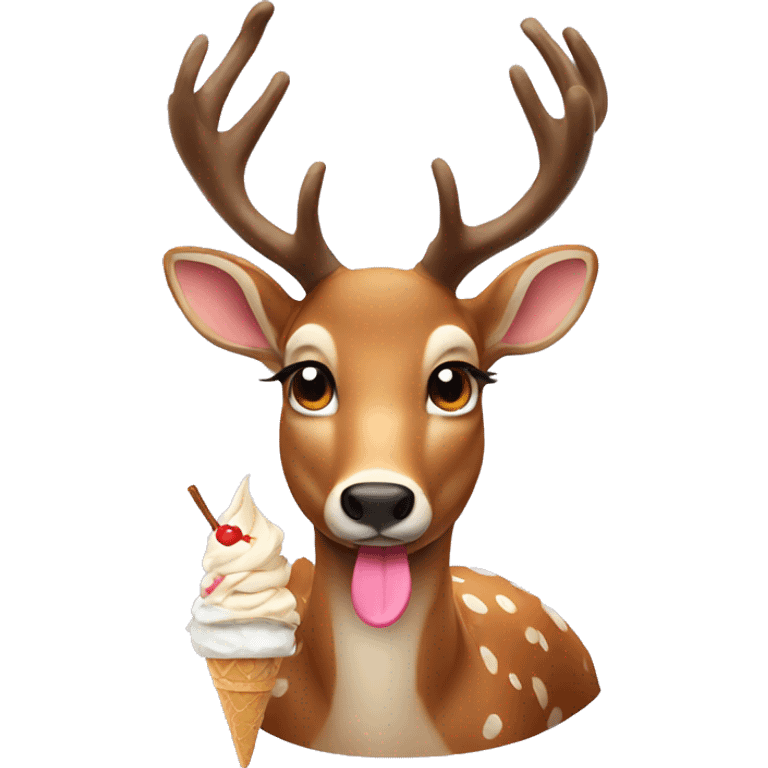 Deer with ice cream emoji