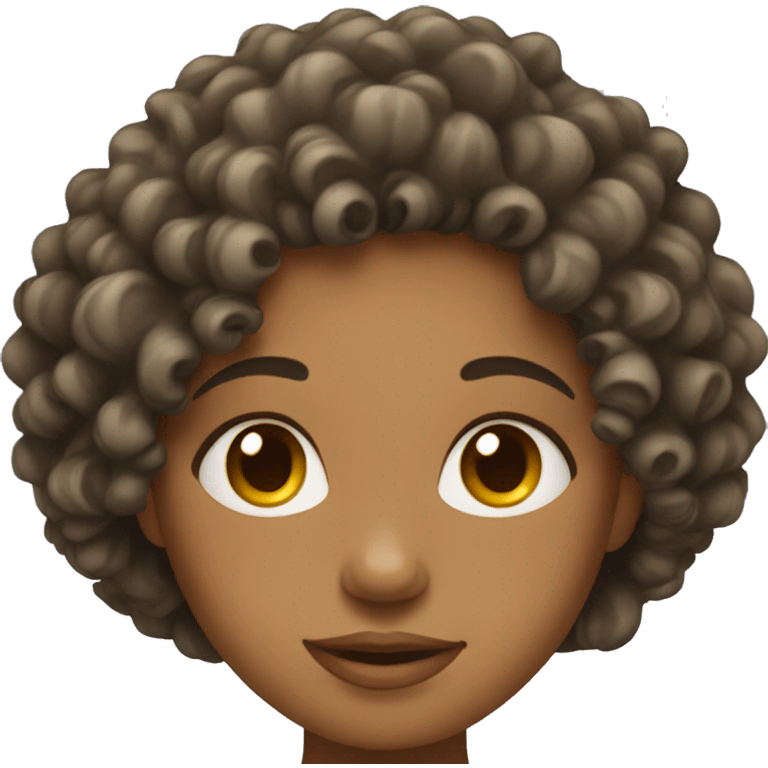 Pretty girl with curly hair emoji