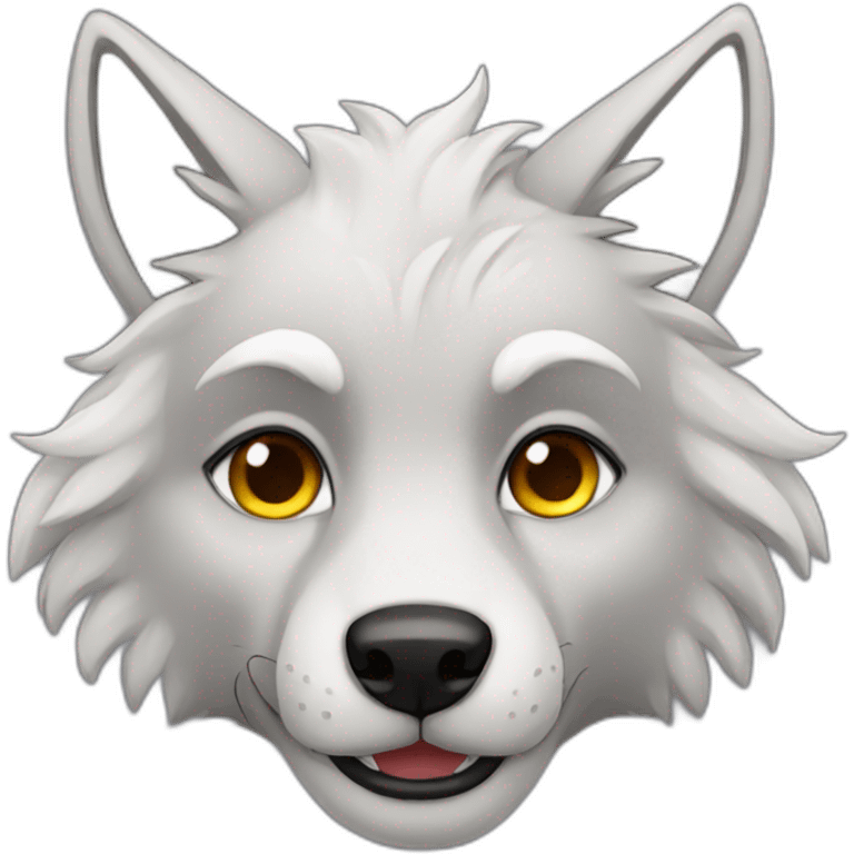 Handsome anthro wolf emoji