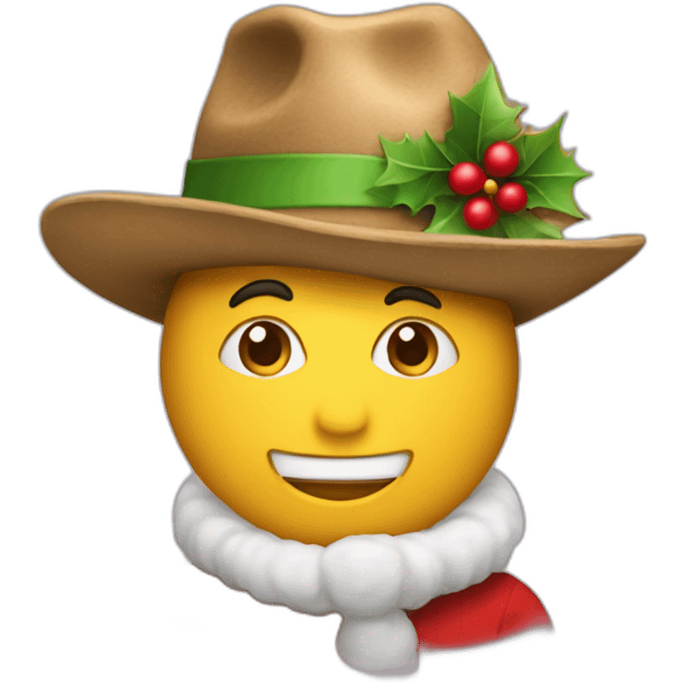 Caca avec chapeau de Noël emoji