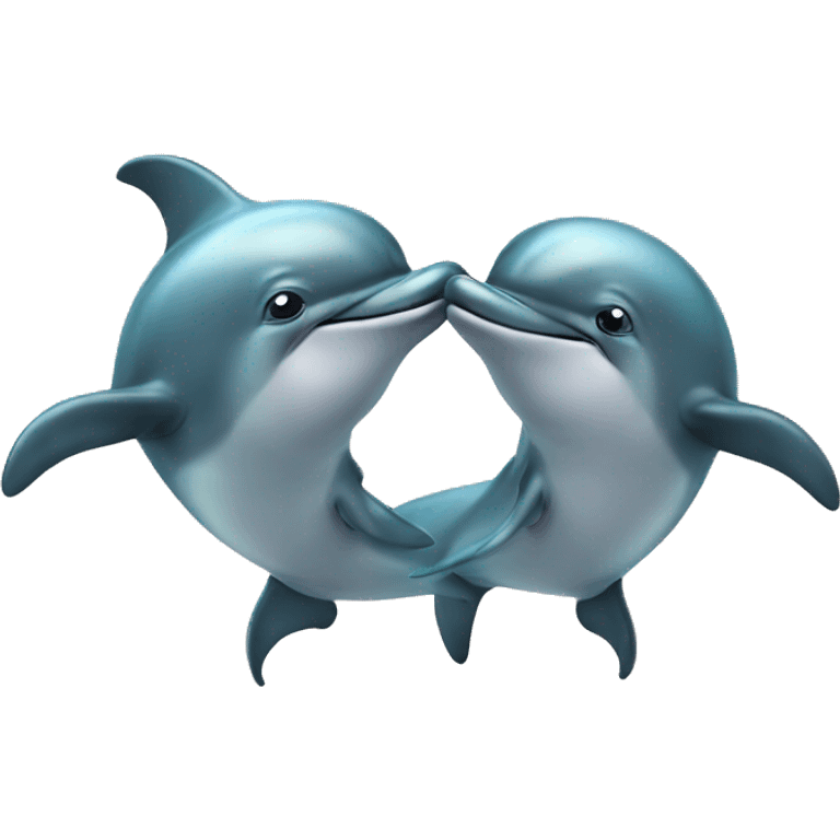 Two dolphins kissing emoji