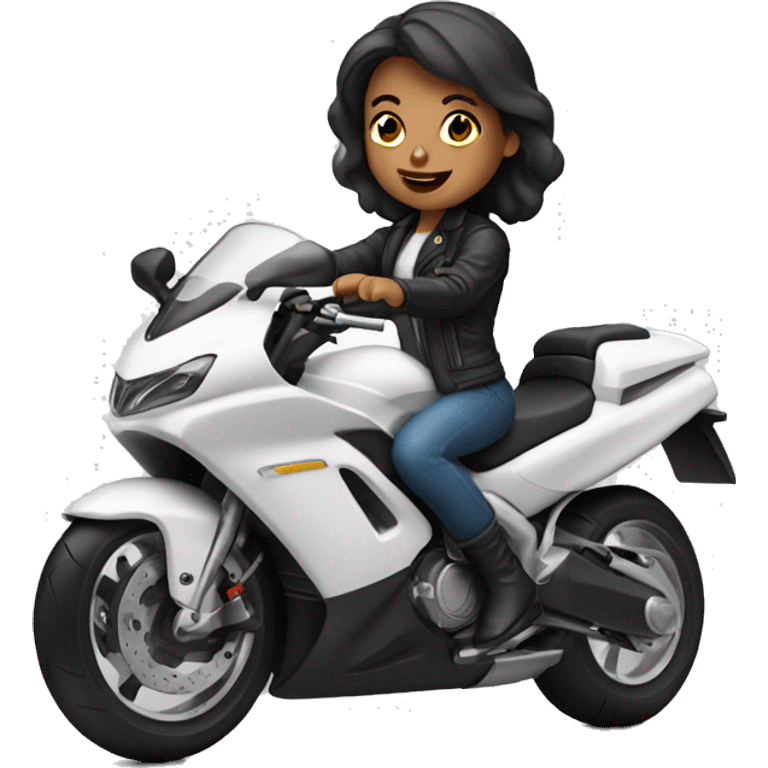 EMOJI DE MULHER BRANCA EM MOTO emoji