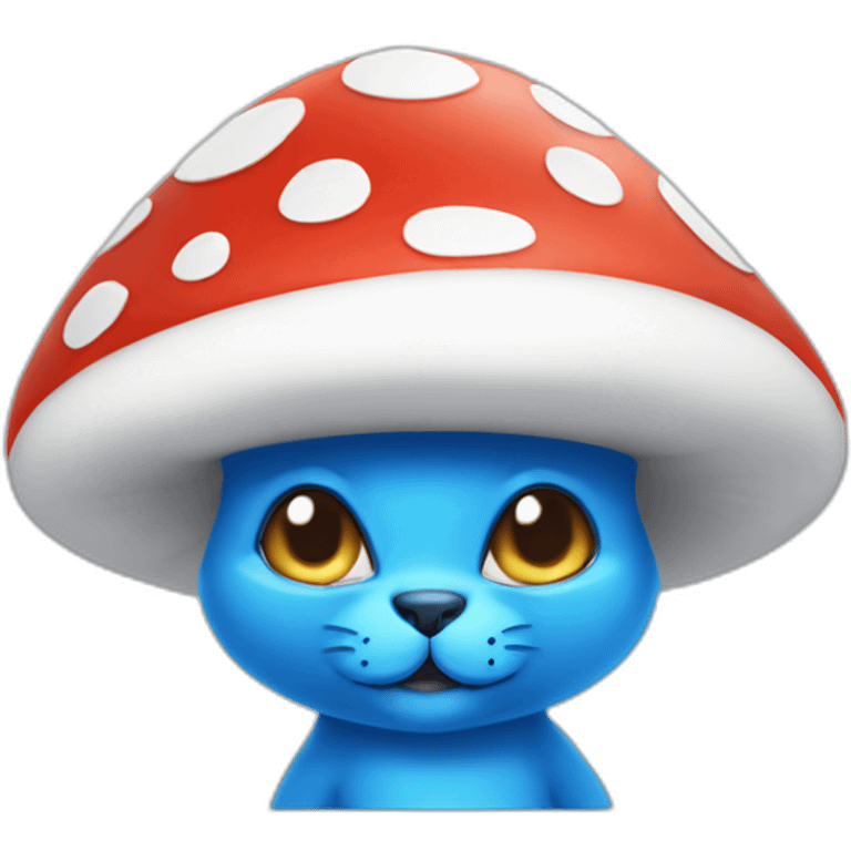 Smurf blue cat mushroom hat emoji