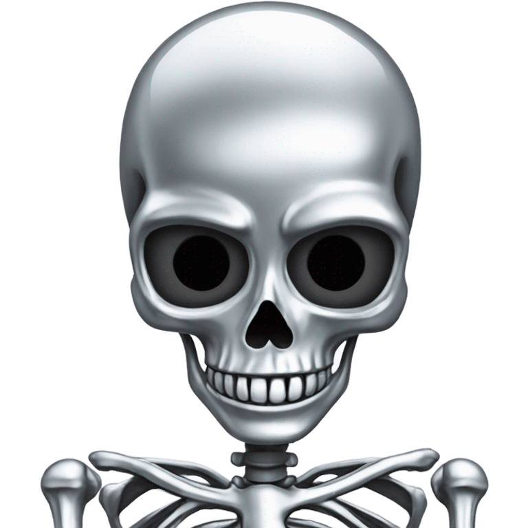 Skeleton made out of chrome emoji