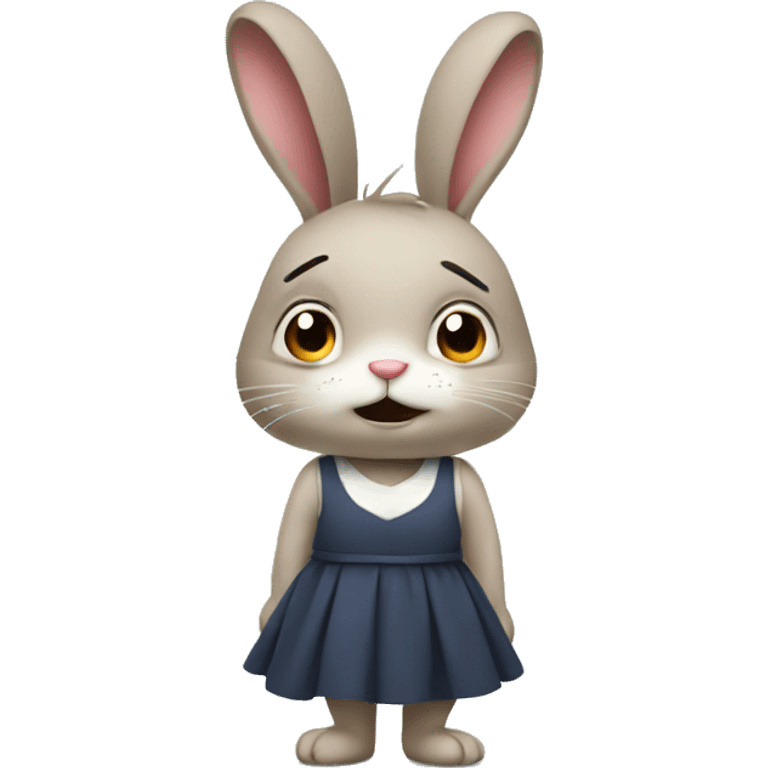 an anxious rabbit in dress emoji