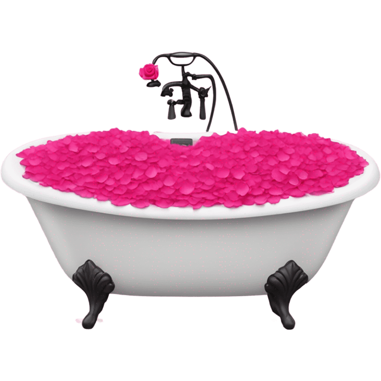 Bathtub filled with pink rose petals  emoji