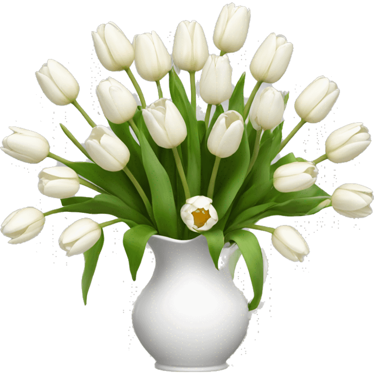 white tulip bouquet arrangement 13 emoji