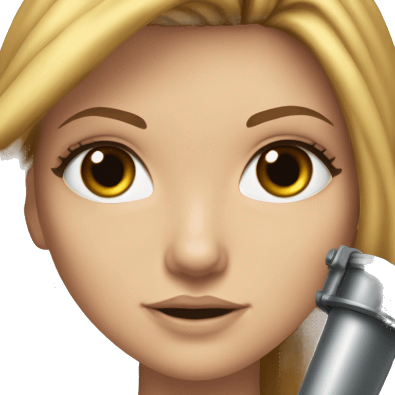 a white girl with brown hair and blonde highlights on the front of her hair with massive eyelashes wearing a crop top and skirt with vanses holding a giant bazooka  emoji