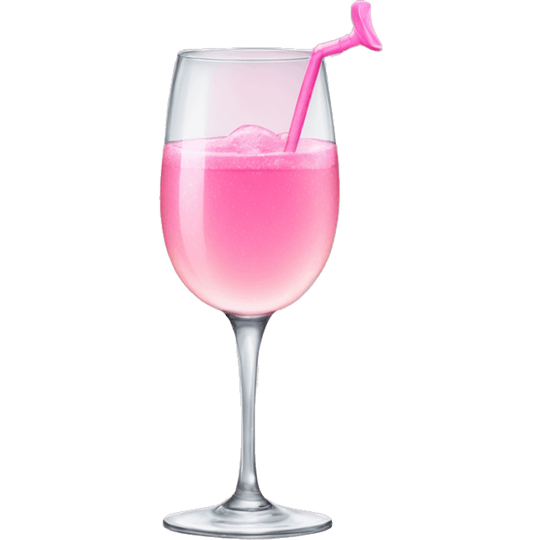 Pink drink inside champagne glass emoji