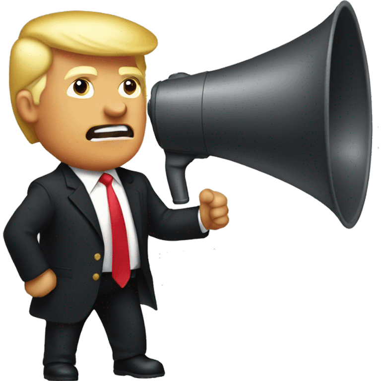 trump holds loudspeaker emoji