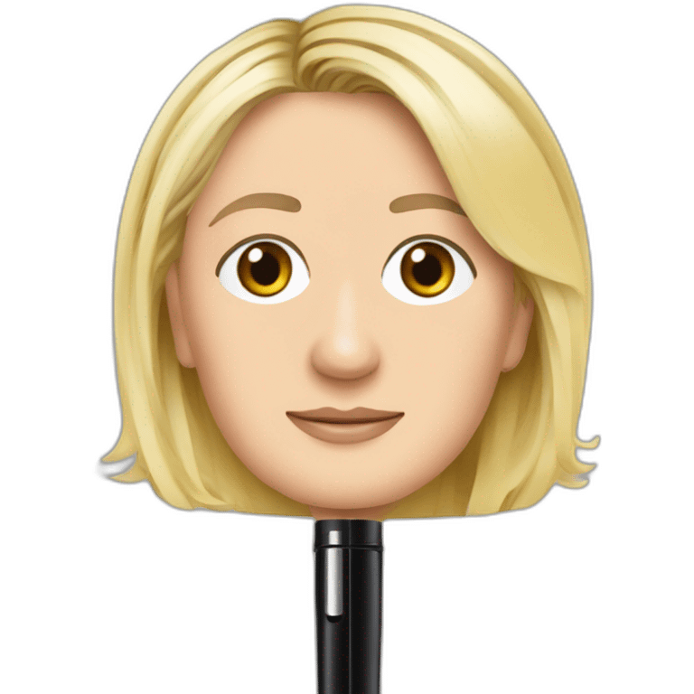 Marine Le Pen With a black Pen emoji