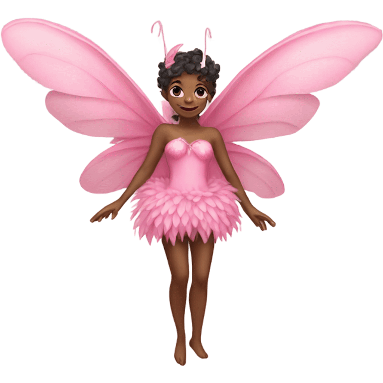 A fairy wearing a pink boa emoji