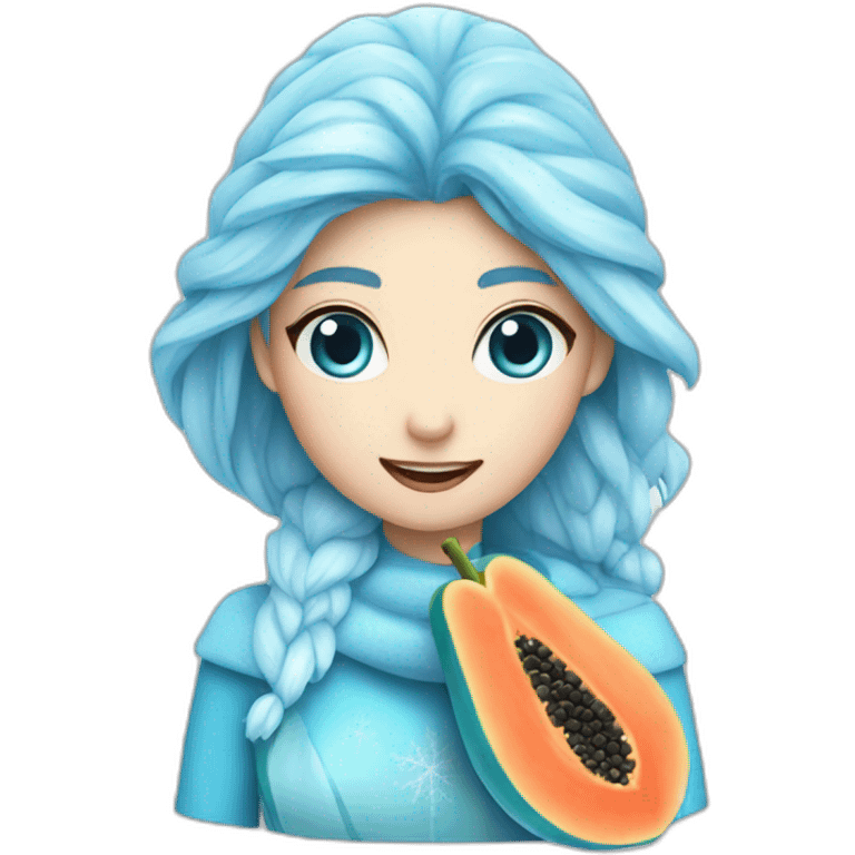 Frozen Papaya cold blue emoji