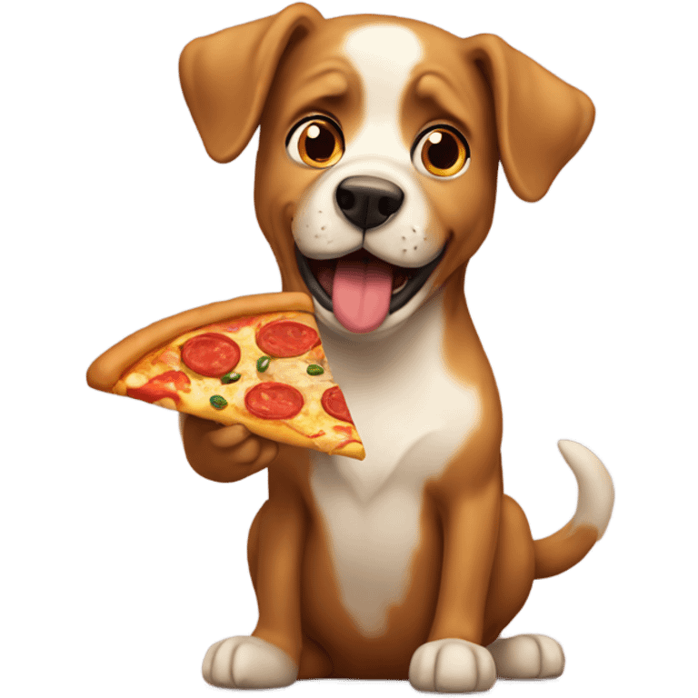 Perro comiendo pizza emoji