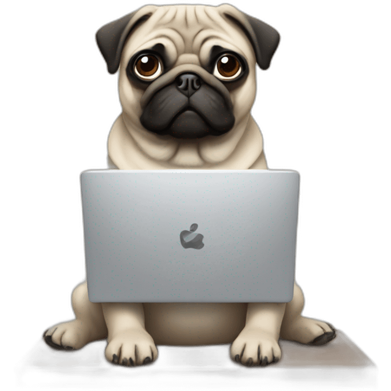 Pug with a laptop emoji