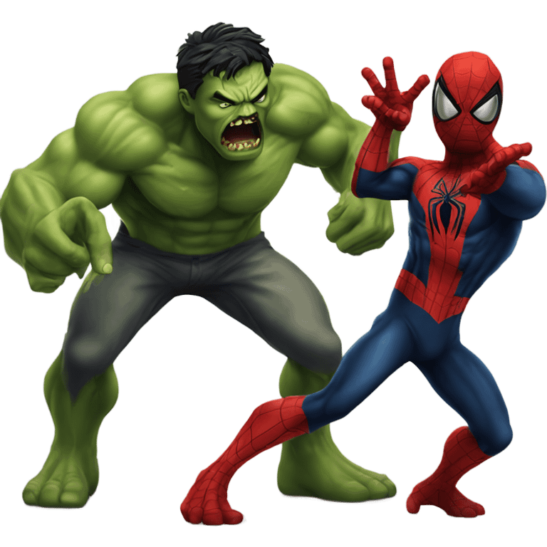 Zombie Spiderman fight to hulk  emoji