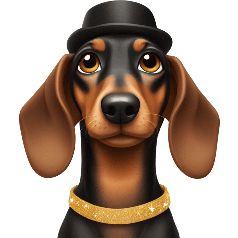 Dachshund wearing Silvester Suite  emoji