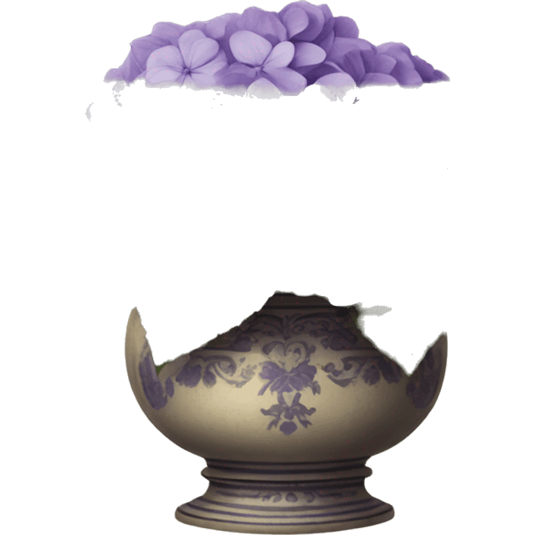 Purple Hydrangeas in vintage vase emoji