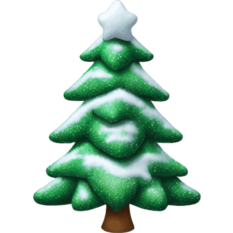 christmas tree with snow emoji