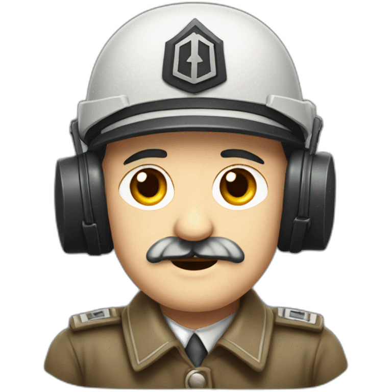 Adolf Hitler wearing ear defenders emoji