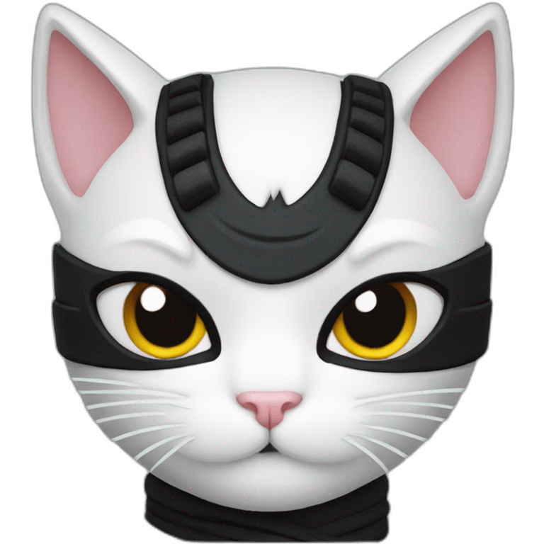 Ninja white cat katana emoji