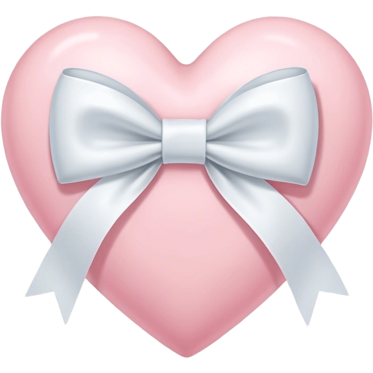 Pastel pink heart with white bow emoji