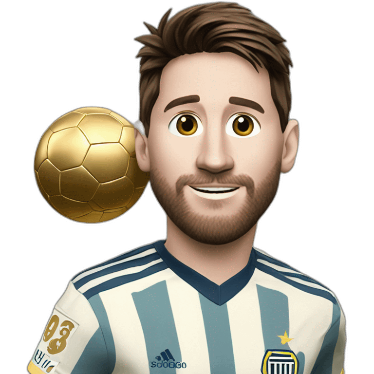 Messi volant le ballon d'or à Halland emoji