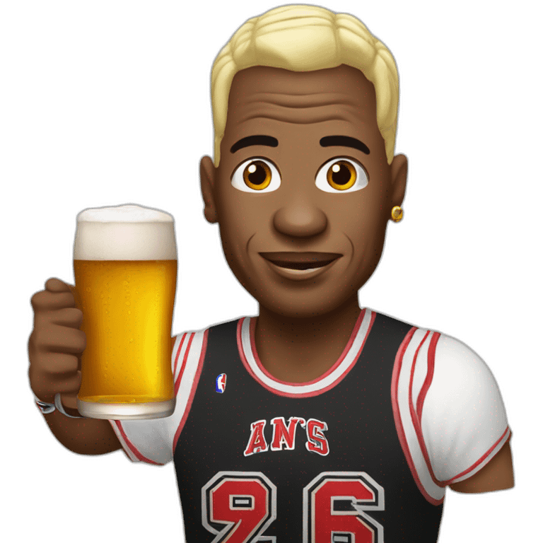 denis rodman with beer emoji