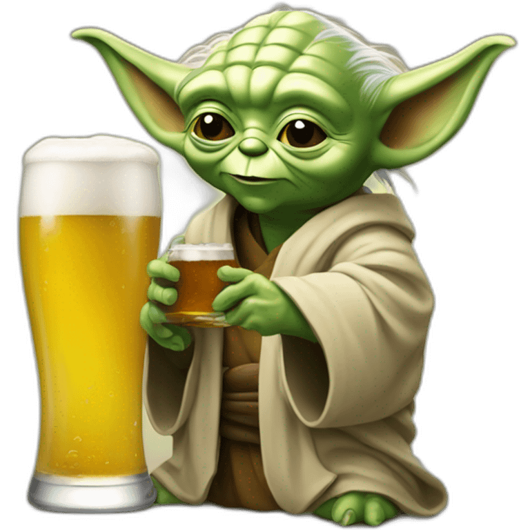 Yoda qui boit une bière emoji