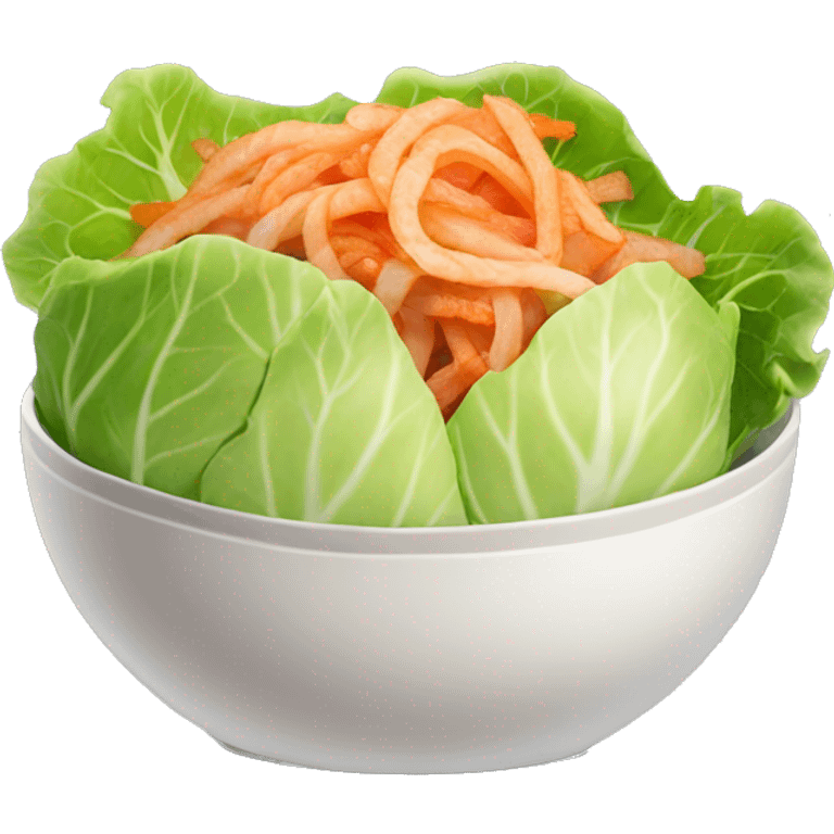 Kimchi: A bowl with spicy cabbage. emoji