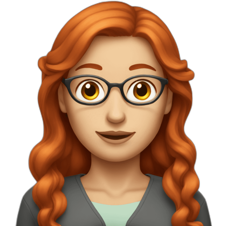 Redhead woman straight hair neuroscientist with mice emoji