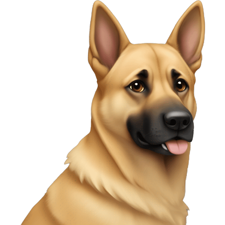 garçon blond calin a un malinois emoji