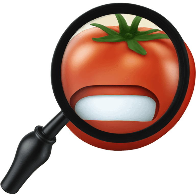 tomato under magnifying glass emoji