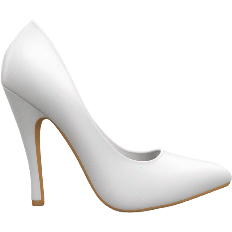 white latex mid heel shoe front emoji