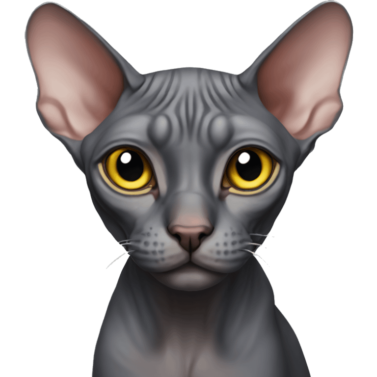 Dark grey sphynx cat  emoji