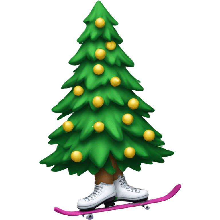 Christmas tree skating emoji