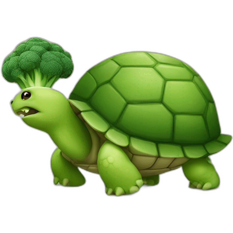 turtle eating broccoli emoji