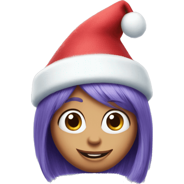 Sally from Monsters Inc. wearing Santa Hat emoji