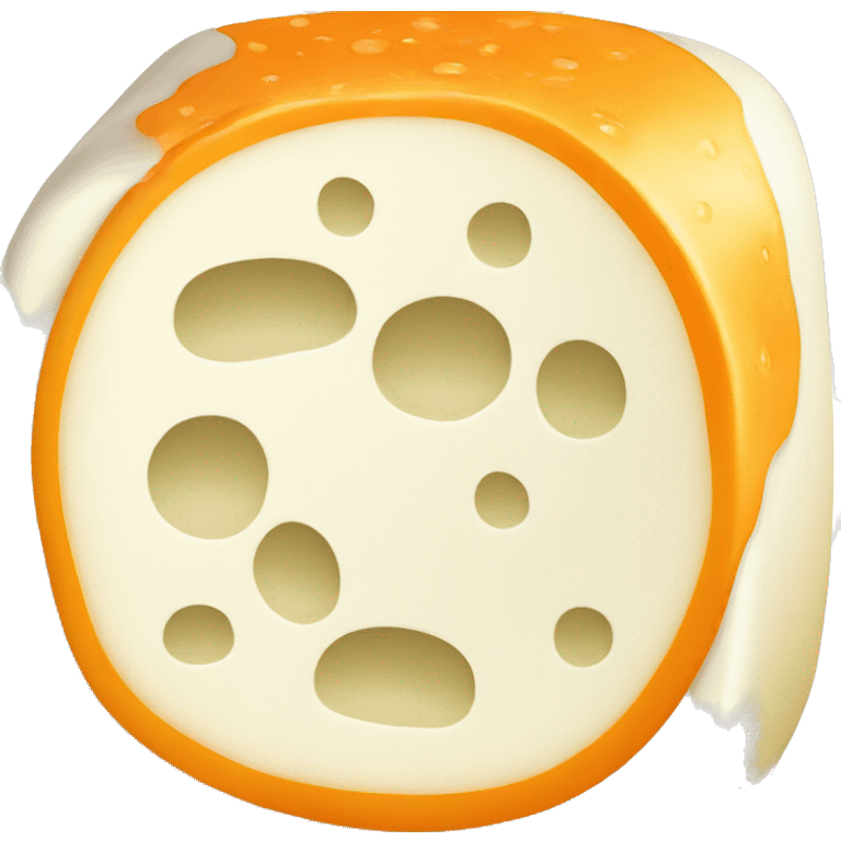 white cheese with orange rim emoji