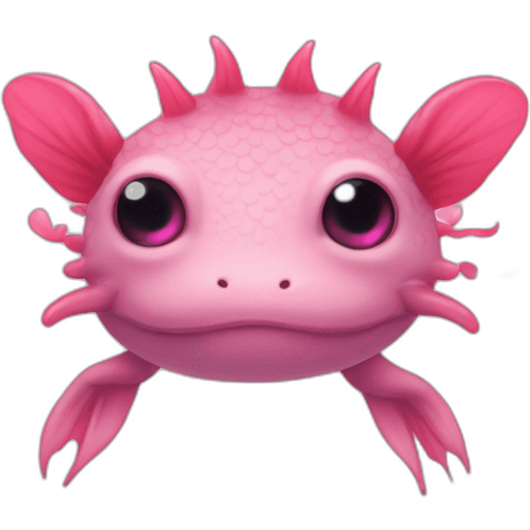 axolotl with hearts in its eyes emoji