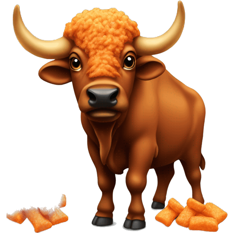 Buffalo eating Cheetos emoji