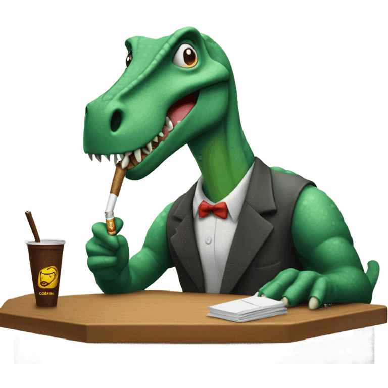 Dinosaurio fumando  emoji