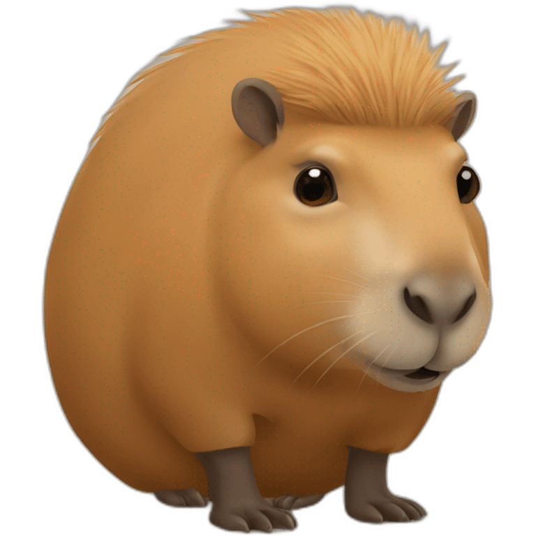 Capybara met een sinasappel op zijn hoofd emoji