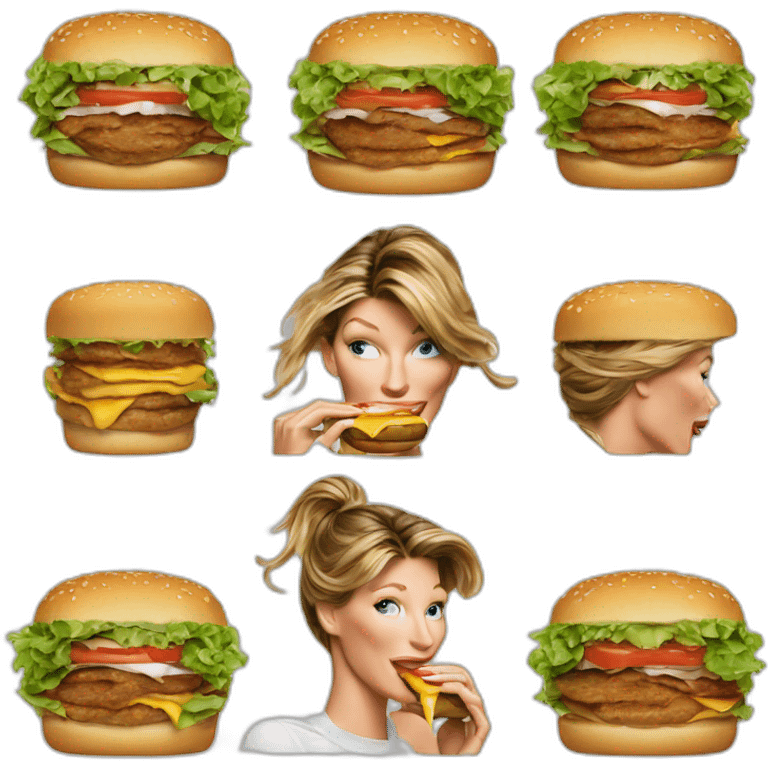 Gisele Bündchen eating burger emoji