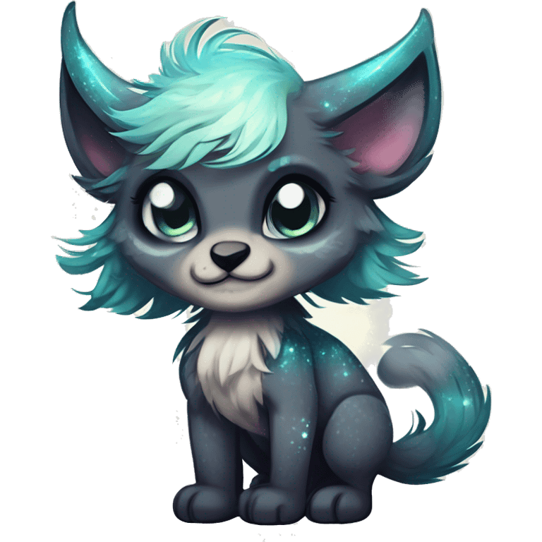 Cool cute Kawaii edgy fantasy animal sparkle fursona Fionbri creature by griffsnuff & LiLaiRa & Falvie full body emoji