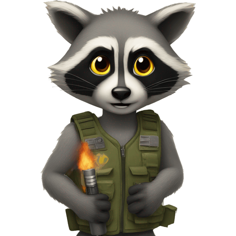 Raccoon hold nuke emoji