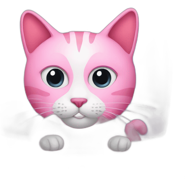 Pink cat watch television  emoji