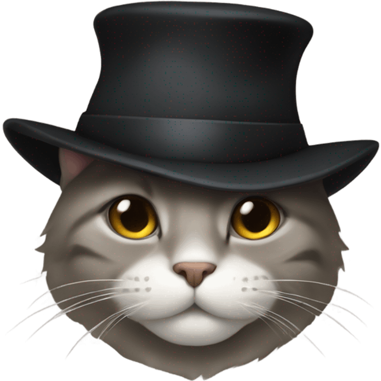 Cat with black hat emoji